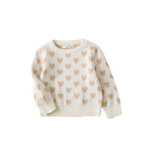 Свитера для маленьких девочек; детская одежда; хлопковый детский вязаный свитер; пуловер с милым сердечком для девочек; GW127 2024 - купить недорого