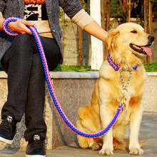 2021 Adjustable Dog Collar Leash Nylon Pet Leash Rope For Medium Dogs Soft Dog Collar Set P Chain For Large Dogs Training Slip 2024 - buy cheap