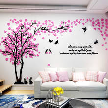 3d Wall Sticker Love Tree With Bird Rabbit Decals For Wall Living Room Decoration Acrylic Wall Stickers Tv Background Wallpaper 2024 - buy cheap