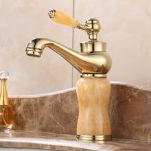 Bathroom Basin Faucet Antique Copper Marble Jade Sink Tap European Style Cold Hot Water Mixer Tap Gold lavatory Water Faucet 2024 - buy cheap