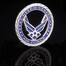 Emblema de força aérea dos eua, moeda comemorativa oca banhada a prata, desafio militar, colecionáveis, presentes de fã do exército 2024 - compre barato