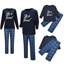 Conjunto de ropa familiar para madre, padre, niños y niñas, traje de Navidad con letras estampadas, Top + Pantalones, pijama de Navidad de talla grande 2024 - compra barato