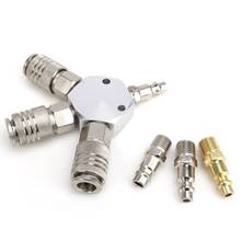 Universal 3-Way Manifold Quick Connector 1/4'' NPT Quick Coupler Air Hose Coupling Pneumatic Tools 2024 - buy cheap