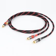 Par de cables de interconexión de Audio RCA de cobre puro OFC con conector RCA dorado 2024 - compra barato