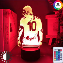 Candeeiro de futebol com sensor de toque colorido 3d, luz noturna em acrílico para decoração da sala 2024 - compre barato