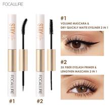 FOCALLURE 2 In 1 Eyeliner & Mascara Fiber Eyelash Primer Waterproof Lengthening Curling Eye Lash Cosmetics Makeup 2024 - buy cheap