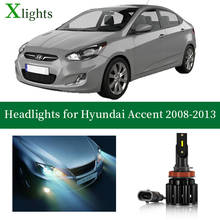 Xlights para Hyundai Accent 2008 2009 2010 2011 2012 2013 Bombilla LED para faros delanteros Lámpara de haz bajo y alto Luz del faro Canbus No Error Auto Car Accesorios de luz LED 12V 24V 6000K 2024 - compra barato