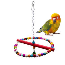 Balanço redondo para pássaros 1 peça, divertido, colorido, gaiola de brinquedo, decoração para pássaros, cor aleatória 2024 - compre barato