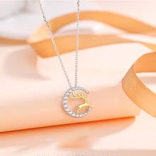 Elegant Deer Lab Diamond Pendant Real 925 Sterling Silver Party Wedding Pendants Chain Necklace For Women Bridal Charm Jewelry 2024 - buy cheap