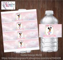 Personalized Black Royal Girl Birthday Water Bottle Wine Champagn Label Unicorn Candy  Wrapper Sticker Baby Shower Decoration 2024 - buy cheap