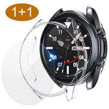 2 unidades para galaxy watch 3 45mm 41mm capa + protetor de tela de vidro temperado película para galaxy watch 3 capa hd película de vidro 2024 - compre barato