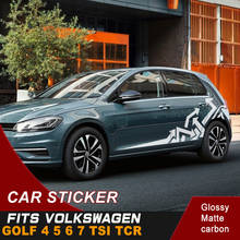 Car Decals Fit For VOLKSWAGEN GOLF 4 5 6 7 TSI TCR  Car Body Arrow Shape Racing Vinyl Graphic Cool Car Stickers Accessories 2024 - buy cheap
