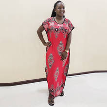 Painel ikiage vestido africano de painel com estampa iki gola redonda vestidos casuais vermelhos para mulheres 2024 - compre barato