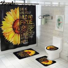 Modern Style Bath Mat and Waterproof Shower Curtain Set Bathroom Carpet Set Non-Slip Toilet Foot Rugs Set Toilet Seat Cover Mat 2024 - buy cheap