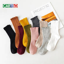 CARTELO New Solidn Women Socks Fashion Simple Casual Sport Breathable Cotton Thin Stockings Носки женские Meias Femininas 2024 - buy cheap