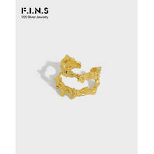 F.I.N.S-Clip de oreja de plata de ley S925 con textura Irregular de doble capa, sin Piercing, cóncavo y convexo, joyería fina 2024 - compra barato