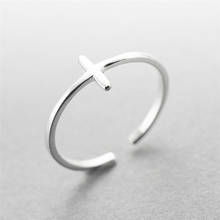 Louleur 925 Sterling Silver Simple Leaf/Cross Ring Female Small Fresh Leaf Rings Adjustable Forefinger Fashion Silver 925 Jewelr 2024 - buy cheap