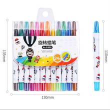 Rotating 24 Color Oil Children's Crayon Children's Painting Brush Crayon Non-Toxic Kids Student Pastel Pencils Art Supplies 2024 - buy cheap