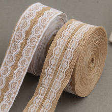 High Quality 1M/Roll Natural Jute Burlap Ribbon Hessian Lace Jute Roll For Rustic Wedding Decoration Christmas Party Supplies 2024 - buy cheap