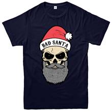 Bad Santa Christmas T-Shirt, Wicked Biker Santa Festive Adult & Kids Tee Top 2024 - buy cheap