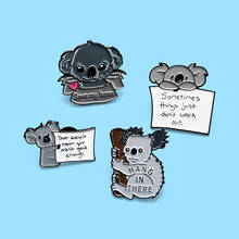 Cartoon Cute Sloth bear environmental slogan brooch badge enamel backpack lapel pin hael pin hat jewelry gift for friends 2024 - buy cheap