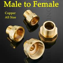 Adaptador de engate de tubulação, 2 peças, junção de cobre m/f 1/4 "3/4" bsp macho para fêmea, conector de bronze, mangueira de gás e água 2024 - compre barato