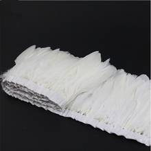 Wholesale 2 Meter/Lot Dyed White Goose Feather Trims Real Geese Feather Fringes Ribbons Dress Belt decorative Clothing 2024 - buy cheap