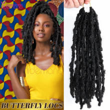 Y Demand 12inch Locs Butter--fly Crochet Hair Distressed Bob Faux--Locs Braids Hair Soft Extention Black Messy 2024 - buy cheap