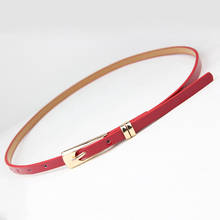 Cinturón de cuero Pu fino para mujer, cinturón rojo, marrón, negro, blanco y amarillo, 8 colores, venta al por mayor 2024 - compra barato