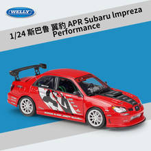 Welly Diecast 1:24 Escala Modelo de Carro SUBARU IMPREZA WRX STI ABRIL VERSÃO Liga de Metal Carro de Brinquedo Carro Esporte Para Crianças dom Coleção 2024 - compre barato