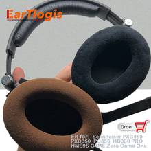 EarTlogis-piezas de repuesto de terciopelo para Sennheiser, PXC450, PXC350, PC350, HD380 PRO, HME95, G4ME, Zero EarPads, Bumper, diadema, orejera 2024 - compra barato