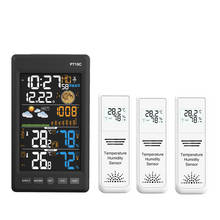 Sensor de umidade com display colorido, estação meteorológica sensor de temperatura com barômetro previsão do tempo tempo 2024 - compre barato
