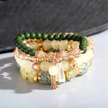 Pulsera Bohemia de piedra verde para Mujer, brazalete con colgante de cadena dorada, Verano 2024 - compra barato