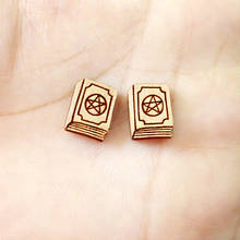 Handmade Jewelry Making Supplies Beads Laser Cut Wooden Book Charm For DIY Necklace Earring Brooch Ring 2024 - buy cheap