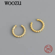 WOOZU-pendientes de plata de ley 925 auténtica para mujer, aretes redondos con Clip, para fiesta coreana, sin Piercing, regalo de joyería 2021 2024 - compra barato