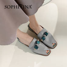 SOPHITINA Mules Concise Stylish Shallow Pumps Shoes Women Mid Heels Soft Leisure Spring Autumn Square Toe Peep Toe Comfort FO374 2024 - buy cheap