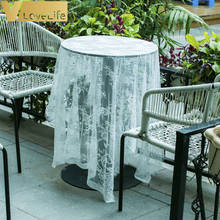 Toalha de mesa de casamento com renda branca, corredor floral, toalha de mesa boho, tecido para casa, decoração de natal halloween 2024 - compre barato