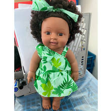 Americano reborn boneca preta artesanal silicone vinil bebê macio lifelike bebê recém nascido boneca brinquedo menina presente de natal 30cm 2024 - compre barato