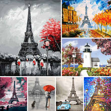 AMTMBS Capital Of Love Paris DIY Painting By Numbers Adults Drawing On Canvas HandPainted Coloring By Numbers Wall Art Decor 2024 - buy cheap