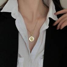 Metal Coin Pendant Necklace Female Short Necklaces for Women Gold Color Clavicle Chain 2020 Fashion Jewelry Korean Style Simple 2024 - buy cheap