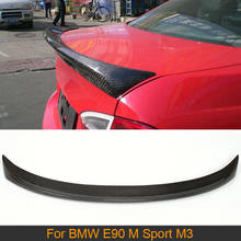 Carro traseiro tronco spoiler asa para bmw série 3 e90 m tech m sport m3 2005-2012 traseiro cauda tronco boot lábio asa spoiler fibra de carbono 2024 - compre barato