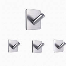 Bathroom hooks for kitchen Door Wall Hanger Wall Hooks Hanger Self Adhesive Robe Towel Hook 304 Stainless Steel 2024 - buy cheap