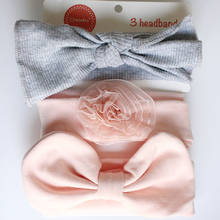 3PCS Bebê Headband para Meninas Bowknot Acessórios de Cabelo Da Flor Banda headwear Do Bebê Headwear Acessórios Para o cabelo Das Meninas do bebê de Algodão 2024 - compre barato