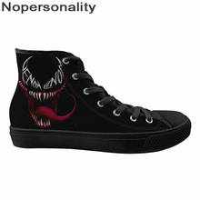 Nopersonality Black Venom Shoes Cool Cartoon Men's High Top Sneakers Lace Up Flats Vulcanize Shoes for Male Adults Street Shoes 2024 - buy cheap