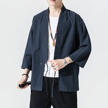 New Japanese Kimono Costume Men Retro Harajuku Style Japan Haori Cardigan Chinese Traditional Print Loose Shirt Yukata Tops Coat 2024 - buy cheap