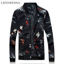LIFENWENNA Autumn New Men's Bomber Zipper Jacket Male Casual Streetwear Pilot Coat Men Clothes Print Windbreaker Coats Plus 6XL 2024 - buy cheap