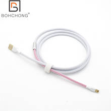 Cable USB a Mini 5P para Teclado mecánico con hebilla decorativa de aleación, doble manga, personalizado, dos toneladas 2024 - compra barato