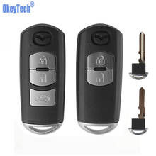 OkeyTech-carcasa para llave de coche inteligente, mando a distancia automático con hoja sin cortar, 2/3 botones, para Mazda X-5 Summit Axela Atenza M3 M6 2024 - compra barato