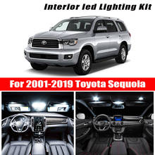 Для Toyota Sequoia 2001-2019 белый автомобильный аксессуар Canbus безошибочный светодиодный светильник для интерьера, светильник для чтения, комплект, карта, купол, лицензия 2024 - купить недорого