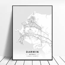 Adelaide Cairns Darwin Gold coast Sydney Australia Map Canvas Art Poster 2024 - buy cheap